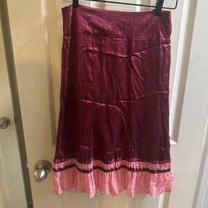 Elegant Pink and Burgundy Women's Skirt